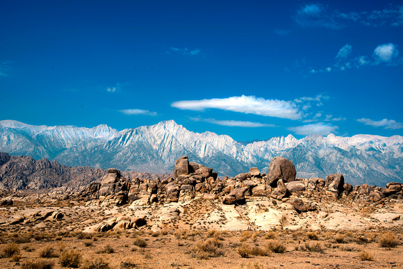 Relief of the Alabama Hills against the eastern SIerras